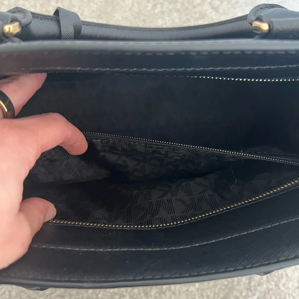 Michael Kors Dillon Black Leather Satchel - Picture 9 of 11